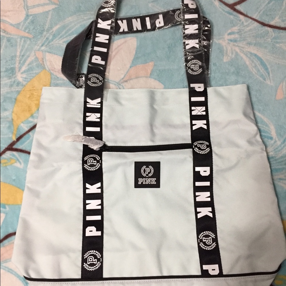 VS PINK mint green tote with zipper